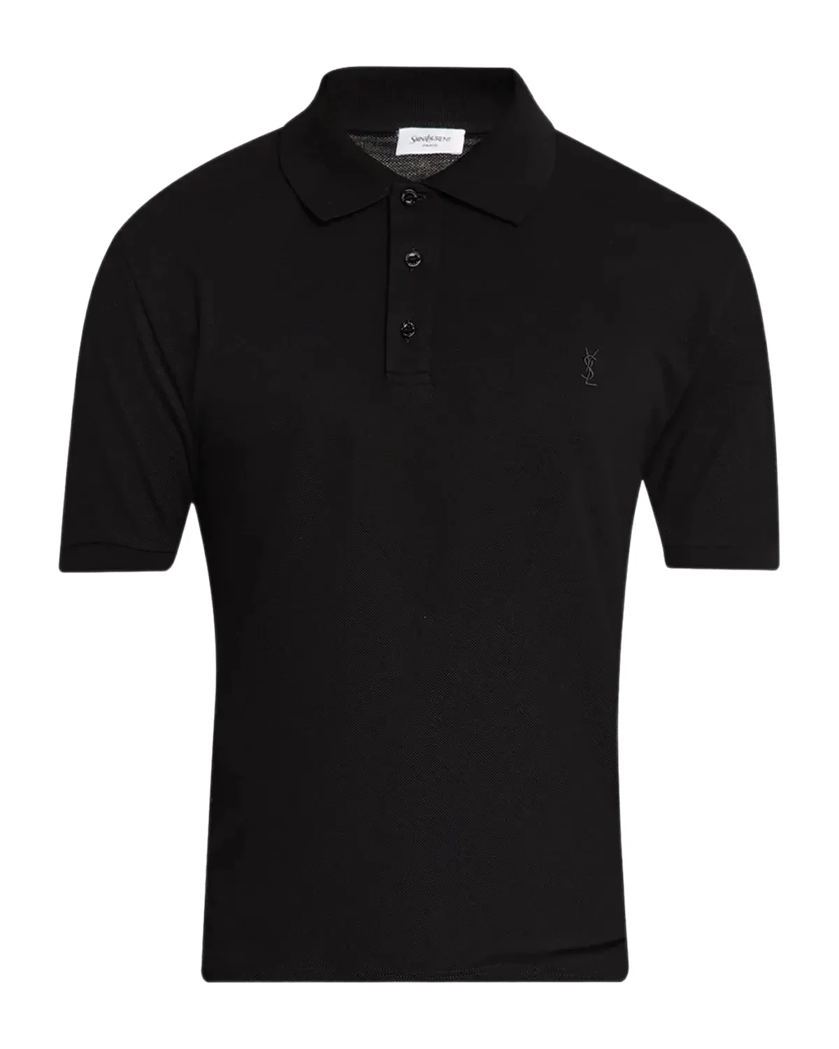 Saint Laurent Men's Cotton Pique Cassandre Polo Shirt