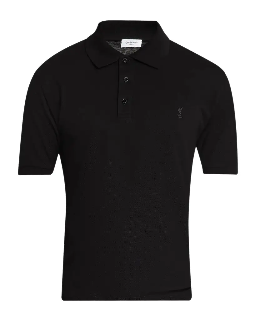 Saint Laurent Men's Cotton Pique Cassandre Polo Shirt | Image 1 Saint Laurent Men's Cotton Pique Cassandre Polo Shirt | Image 1