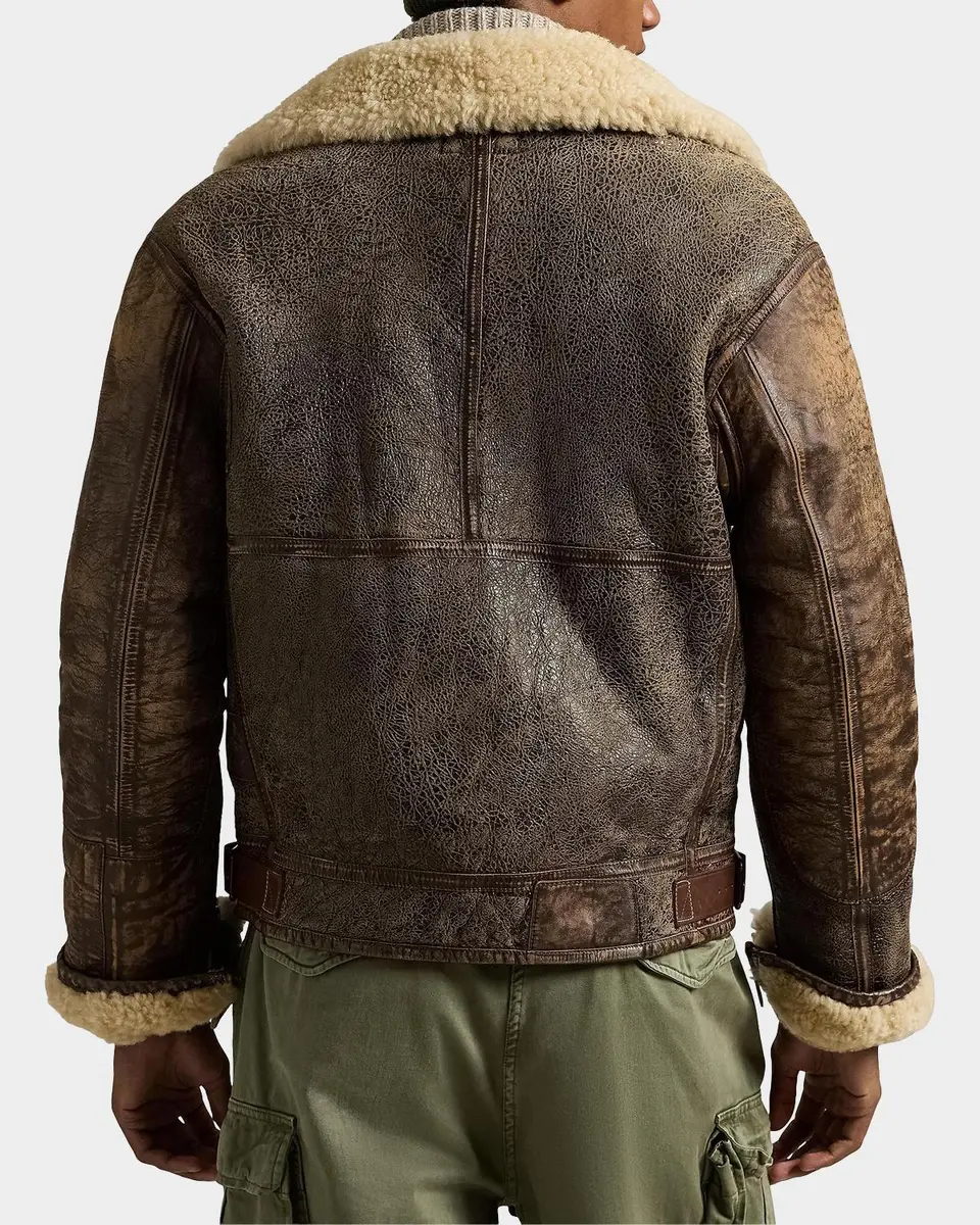 Polo Ralph Lauren Men's Shearling-Lined Leather Bomber Jacket | Thumbnail 3