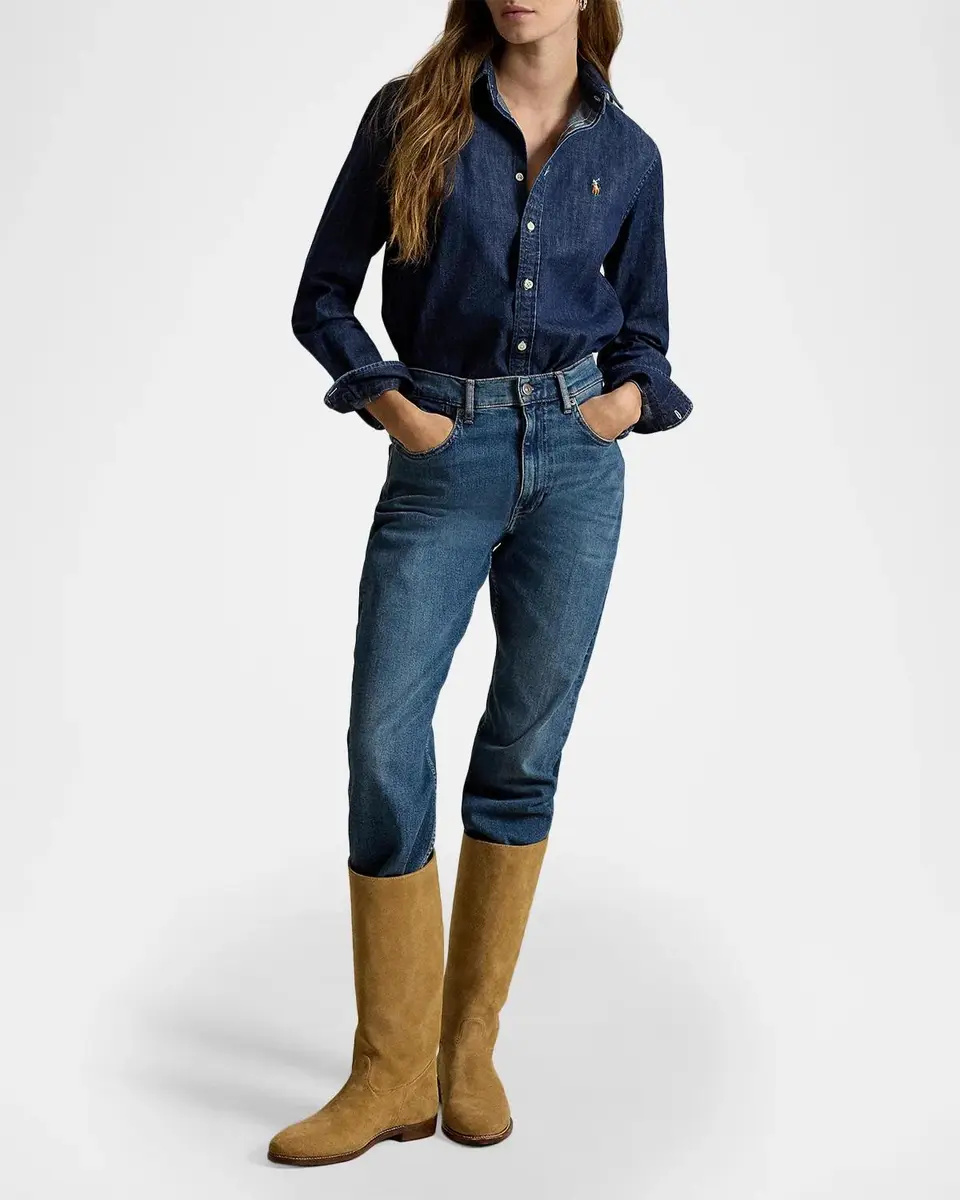 Polo Ralph Lauren Button-Down Cotton Denim Shirt | Thumbnail 4 Polo Ralph Lauren Button-Down Cotton Denim Shirt | Thumbnail 4