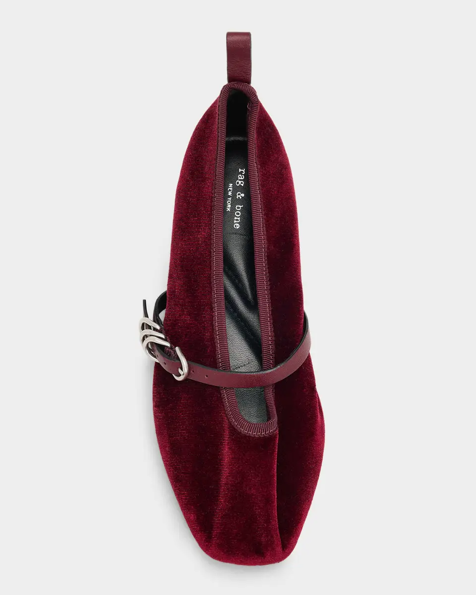 rag & bone Spire Velvet Mary Jane Ballerina Flats | Thumbnail 4