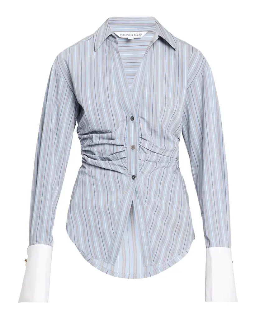 Veronica Beard Devra Striped Button-Front Shirt | Image 1 Veronica Beard Devra Striped Button-Front Shirt | Image 1