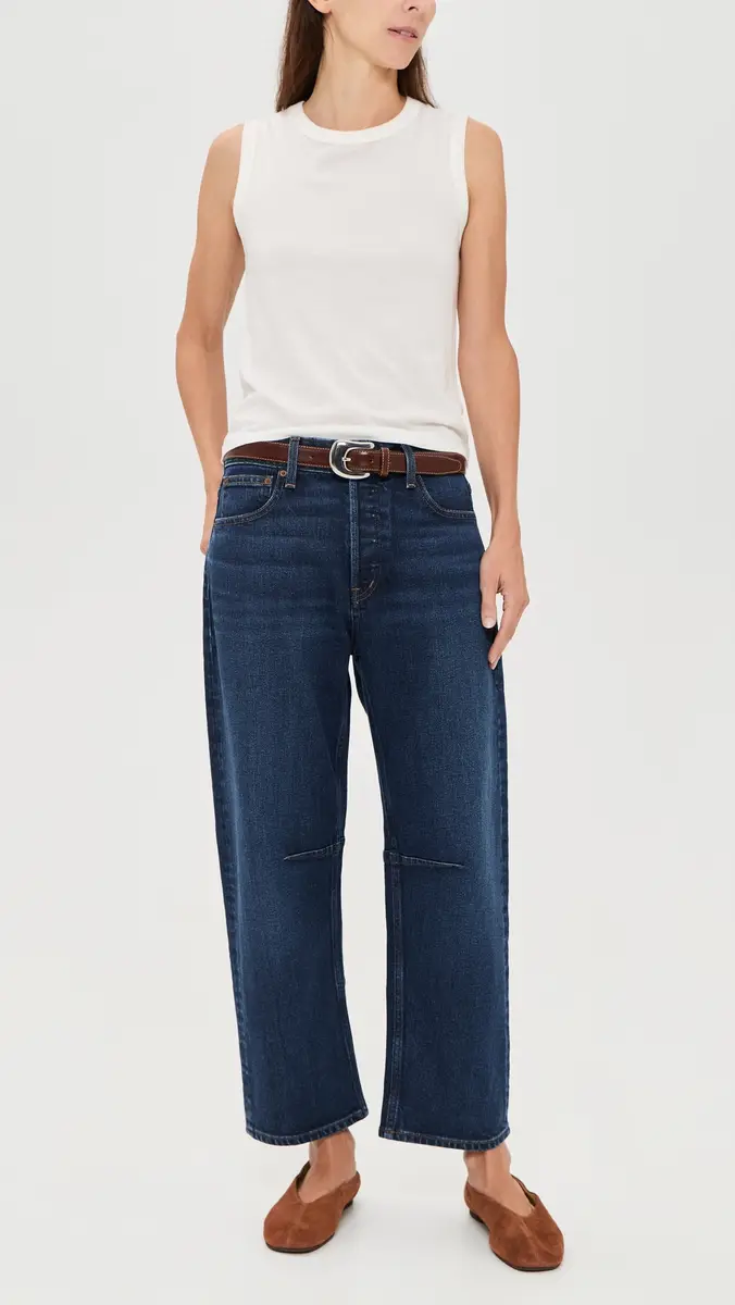 Madewell Darted Petite Barrel Jeans | Thumbnail 5