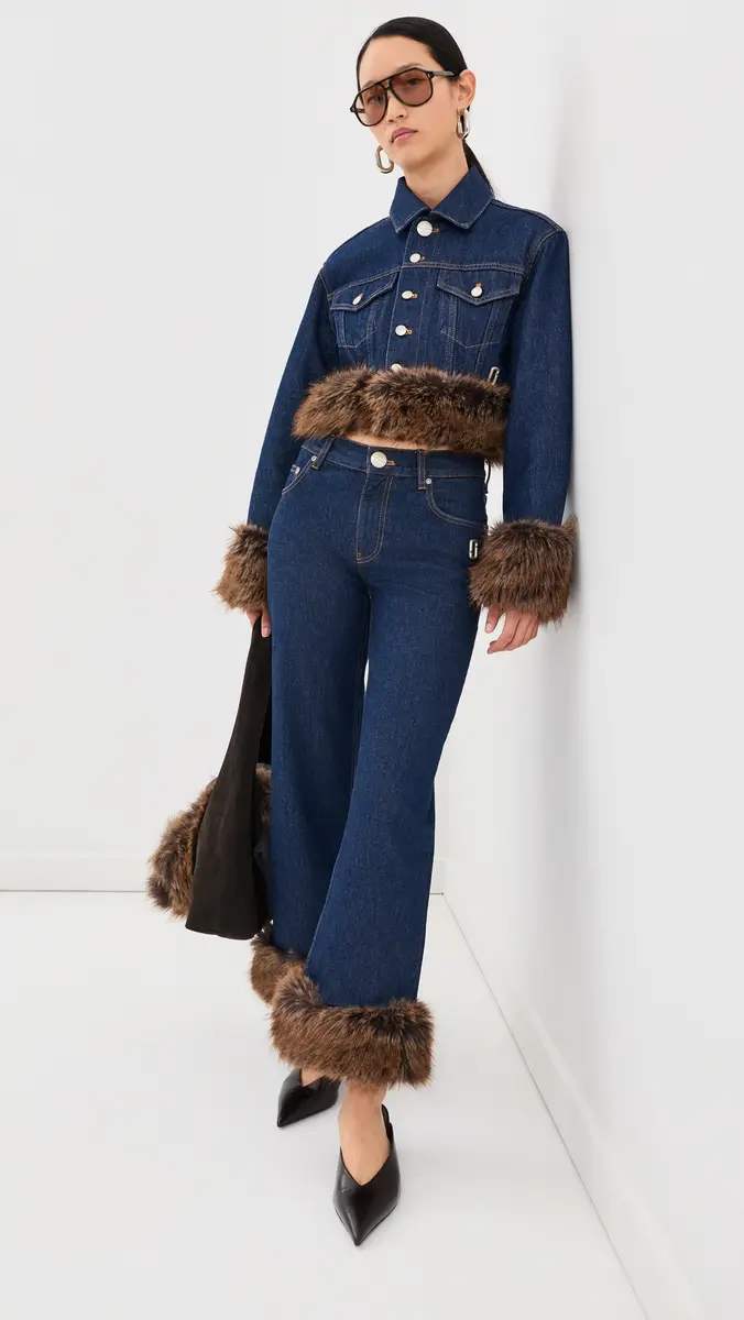 Marc Jacobs Faux Fur Cropped Jeans | Thumbnail 2 Marc Jacobs Faux Fur Cropped Jeans | Thumbnail 2
