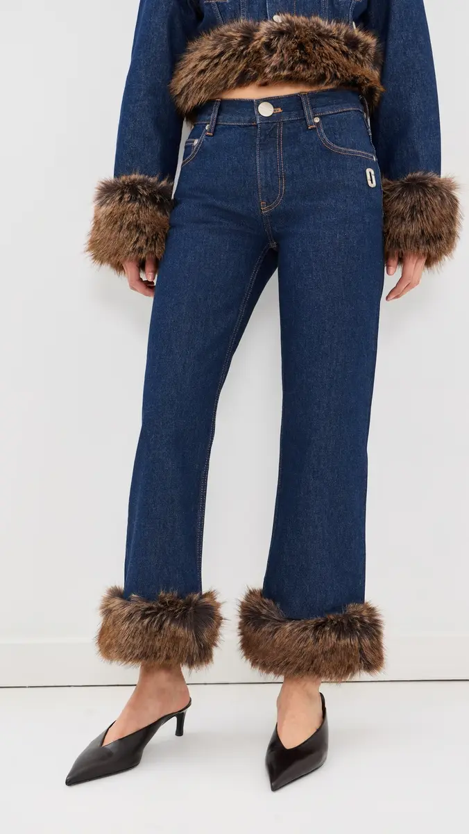 Marc Jacobs Faux Fur Cropped Jeans | Thumbnail 3 Marc Jacobs Faux Fur Cropped Jeans | Thumbnail 3