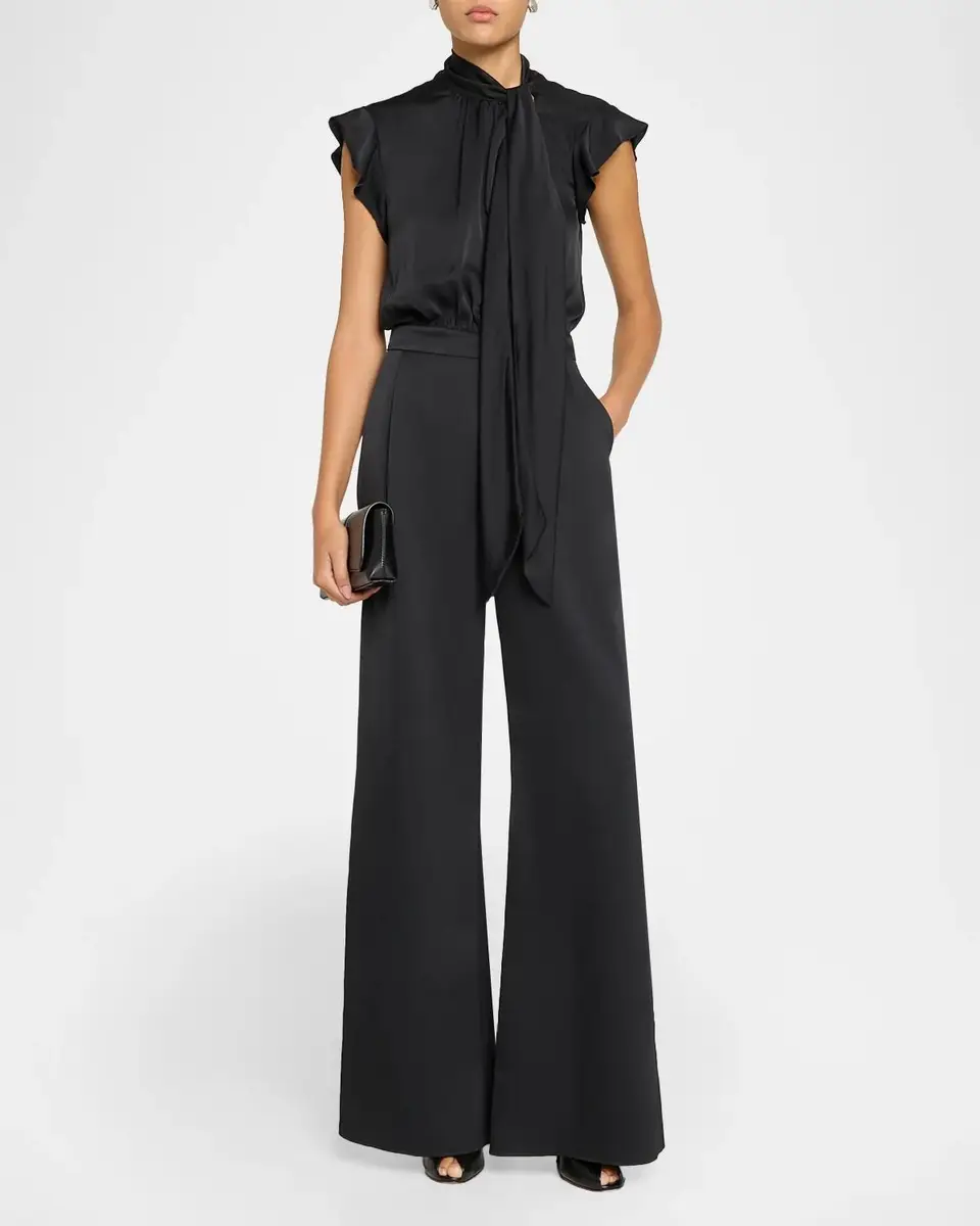 Ramy Brook Irene Satin Tieneck Draped Jumpsuit | Thumbnail 2 Ramy Brook Irene Satin Tieneck Draped Jumpsuit | Thumbnail 2