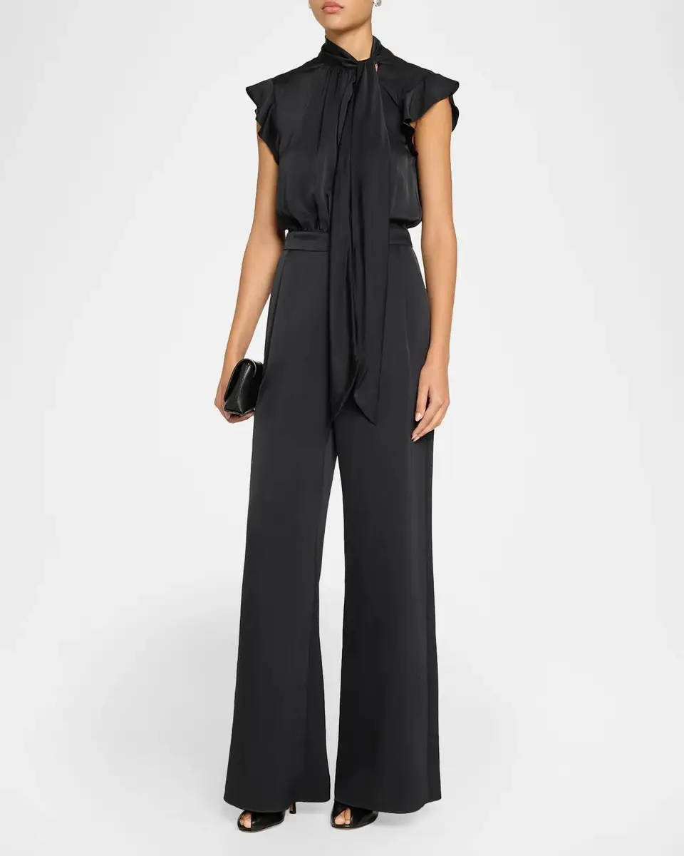 Ramy Brook Irene Satin Tieneck Draped Jumpsuit | Thumbnail 4 Ramy Brook Irene Satin Tieneck Draped Jumpsuit | Thumbnail 4