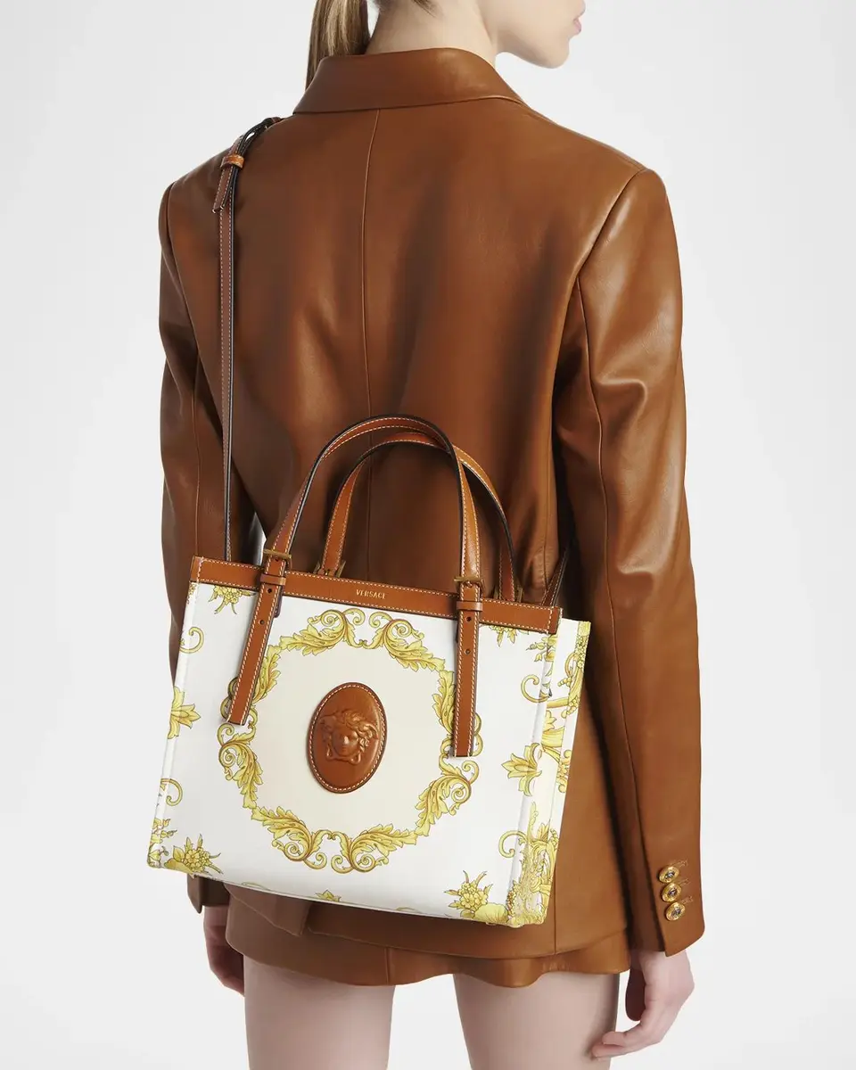 Versace Rivière Small Printed Cotton Canvas Book Tote Bag | Thumbnail 2