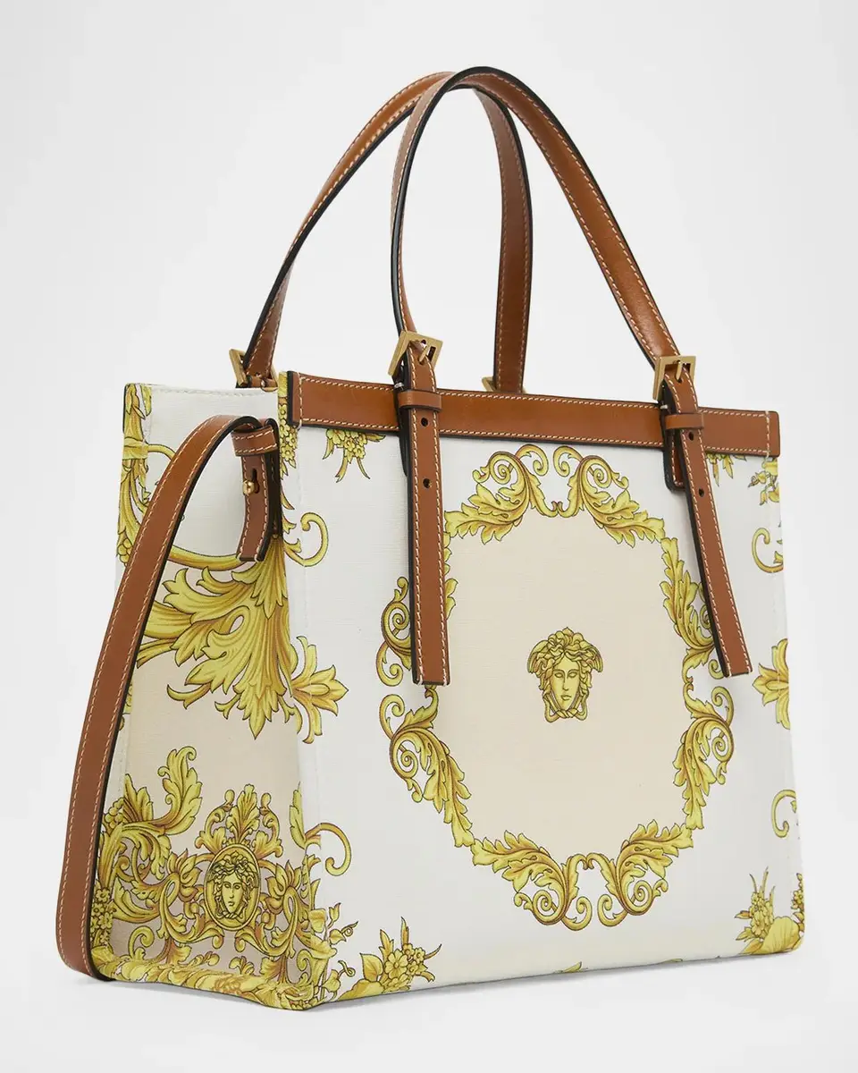 Versace Rivière Small Printed Cotton Canvas Book Tote Bag | Thumbnail 3