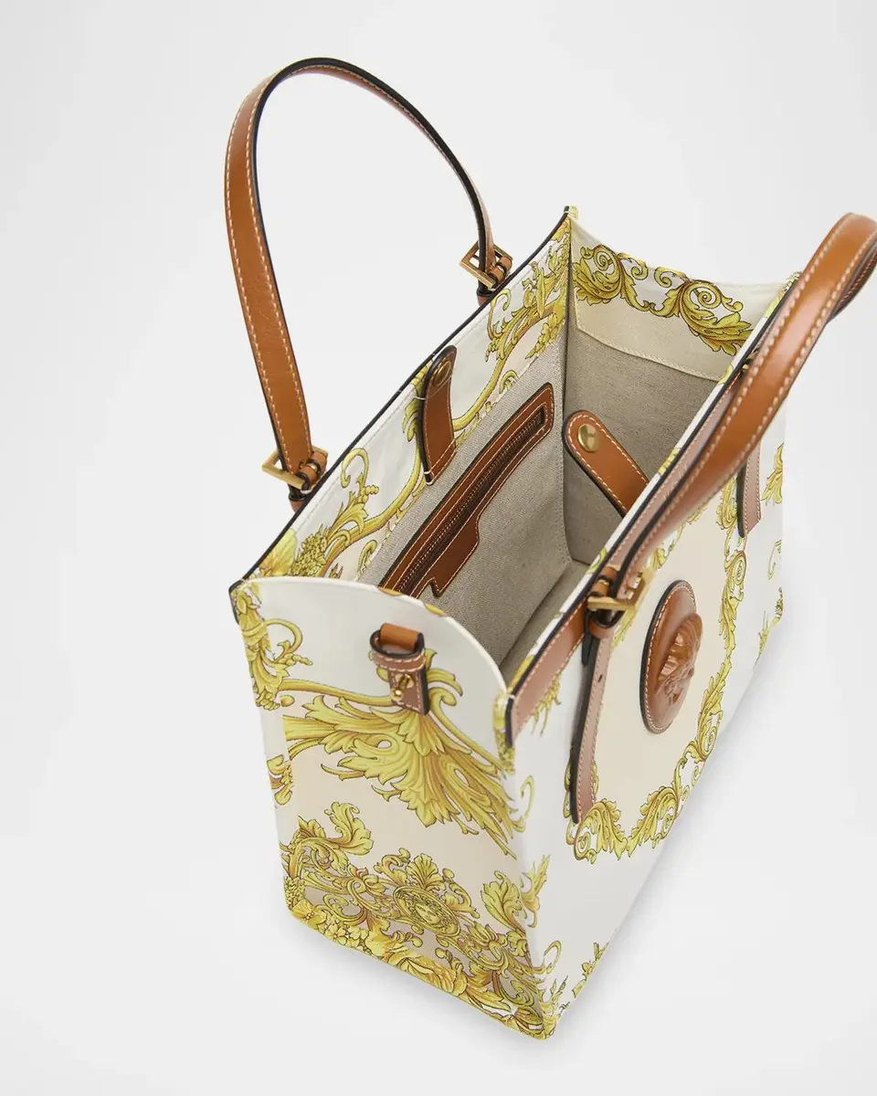 Versace Rivière Small Printed Cotton Canvas Book Tote Bag | Thumbnail 4