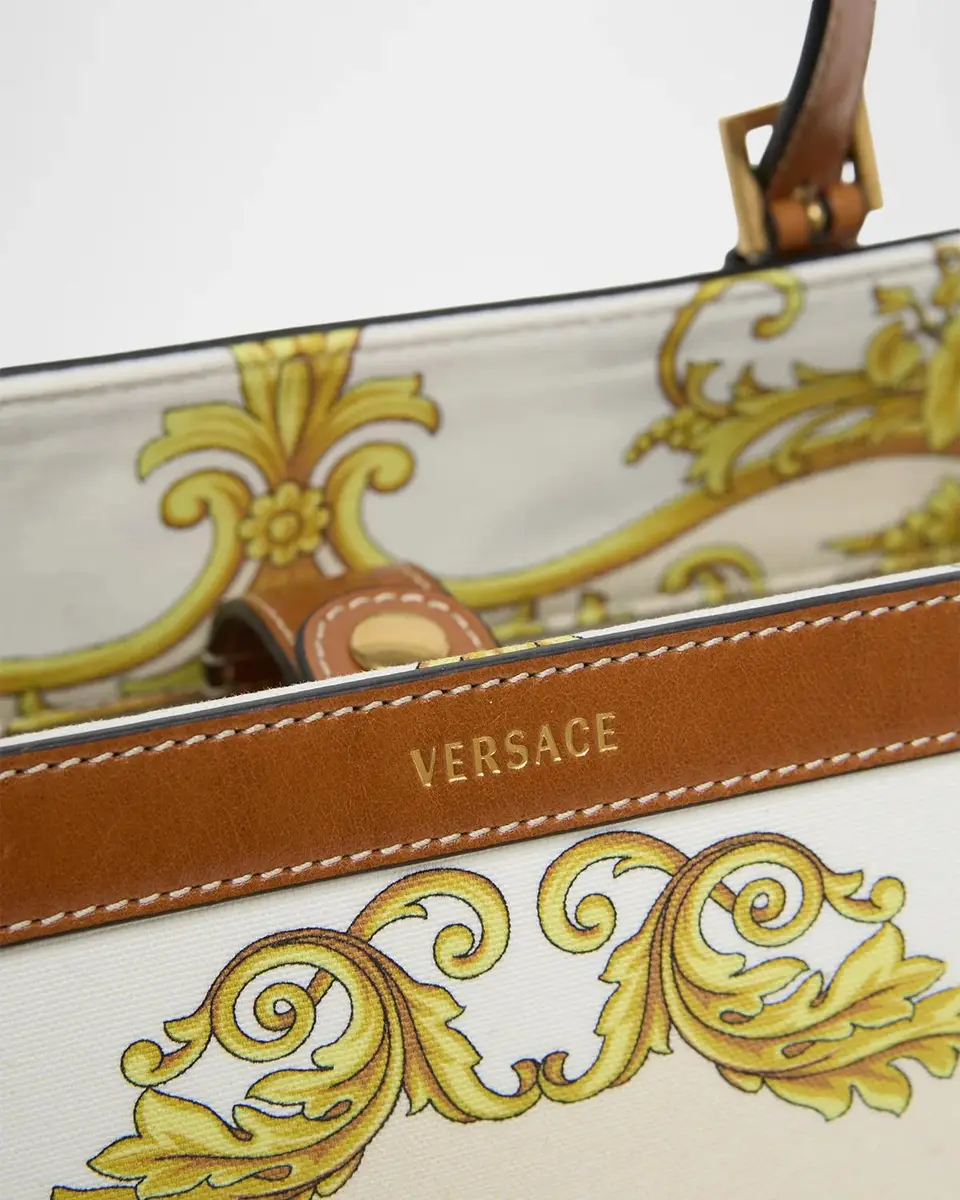 Versace Rivière Small Printed Cotton Canvas Book Tote Bag | Thumbnail 6