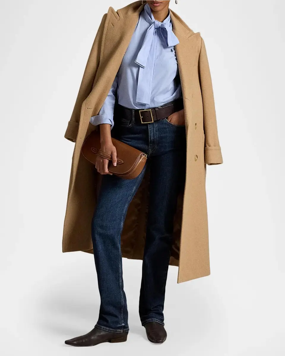Polo Ralph Lauren Slim-Fit Cotton Tie-Neck Shirt | Thumbnail 2 Polo Ralph Lauren Slim-Fit Cotton Tie-Neck Shirt | Thumbnail 2