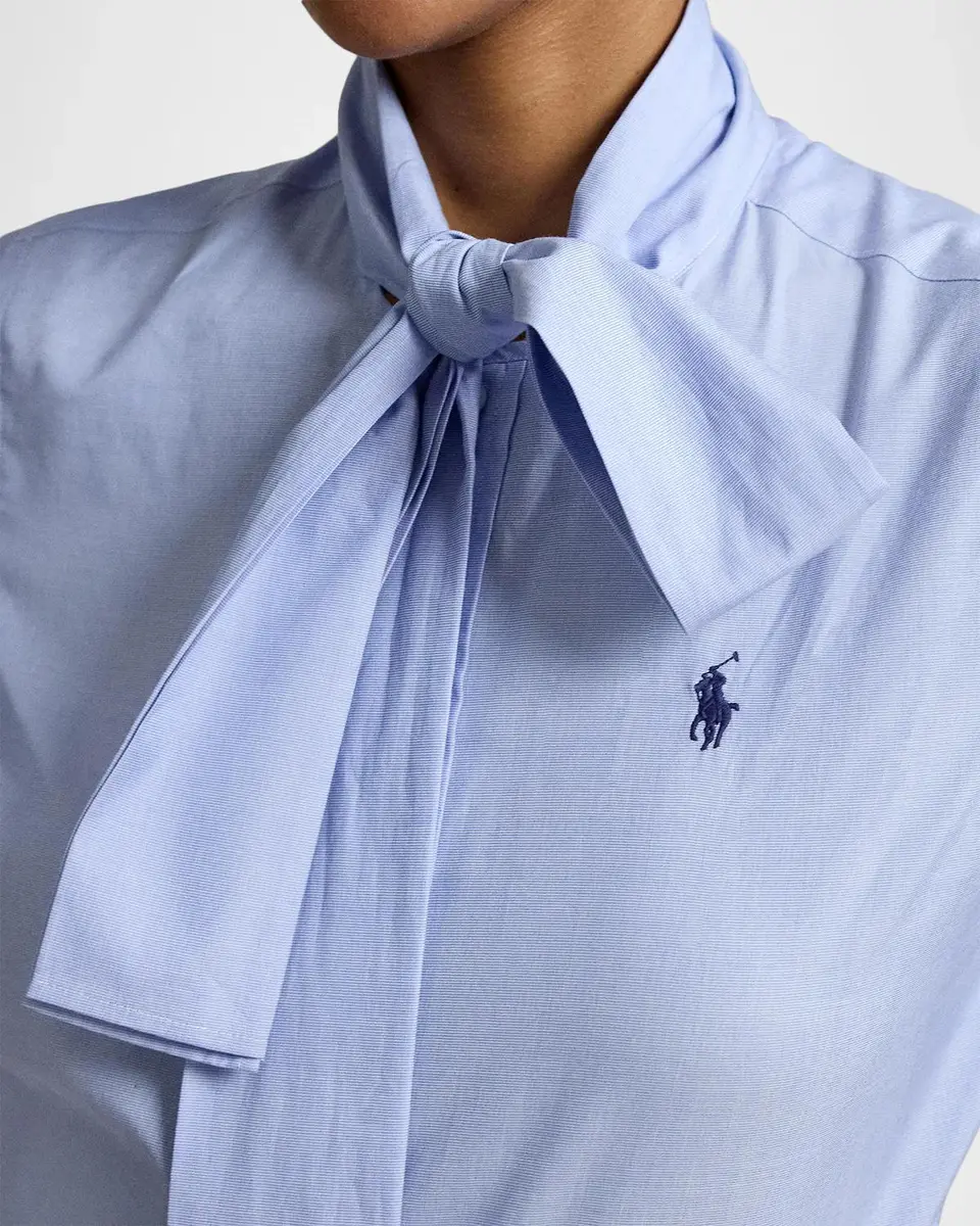 Polo Ralph Lauren Slim-Fit Cotton Tie-Neck Shirt | Thumbnail 5 Polo Ralph Lauren Slim-Fit Cotton Tie-Neck Shirt | Thumbnail 5