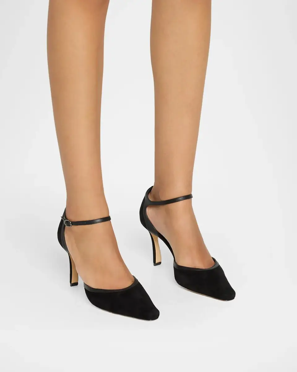 Manolo Blahnik 90mm Verdusan Mixed Leather Ankle-Strap Sandals | Thumbnail 2 Manolo Blahnik 90mm Verdusan Mixed Leather Ankle-Strap Sandals | Thumbnail 2