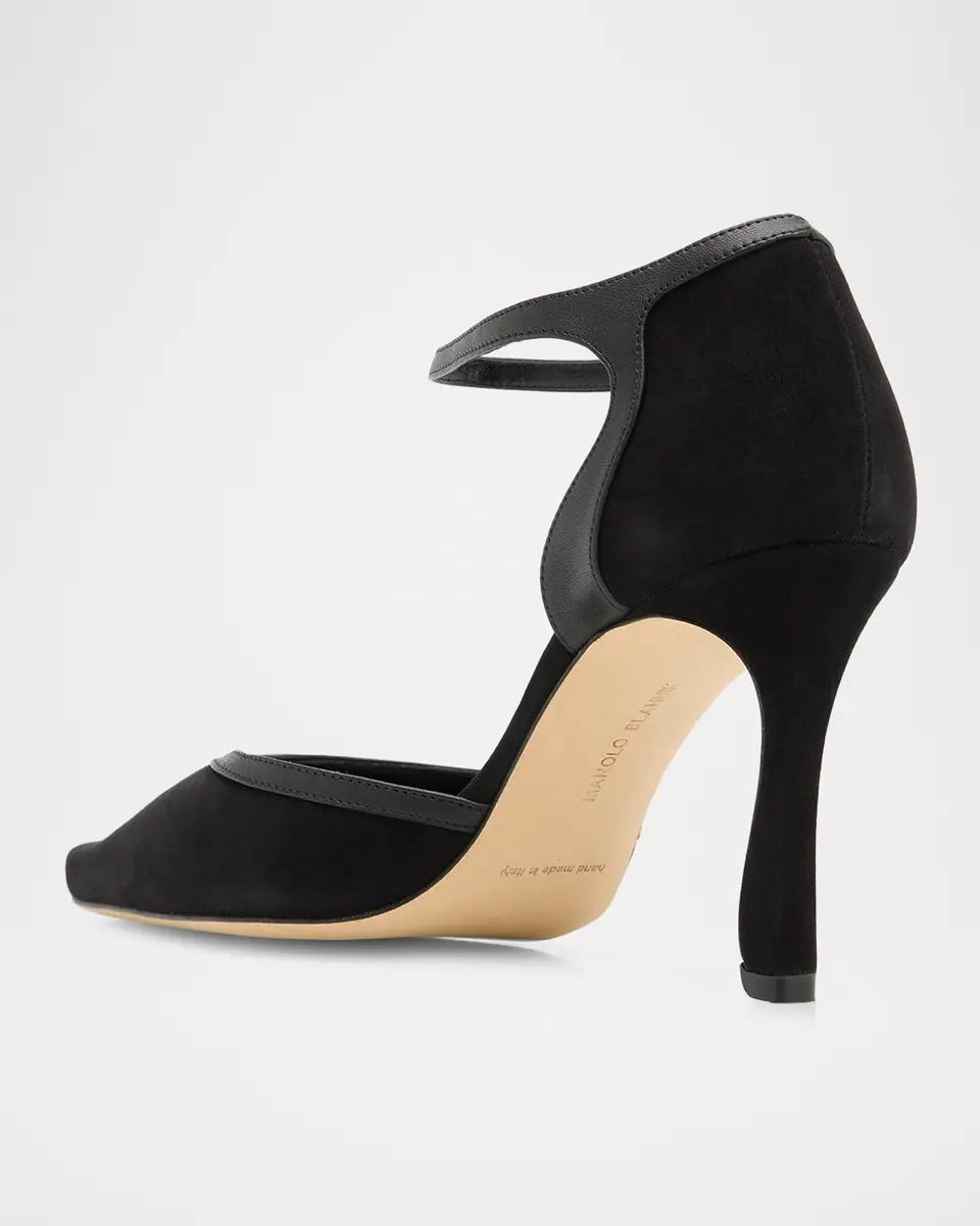Manolo Blahnik 90mm Verdusan Mixed Leather Ankle-Strap Sandals | Thumbnail 4 Manolo Blahnik 90mm Verdusan Mixed Leather Ankle-Strap Sandals | Thumbnail 4
