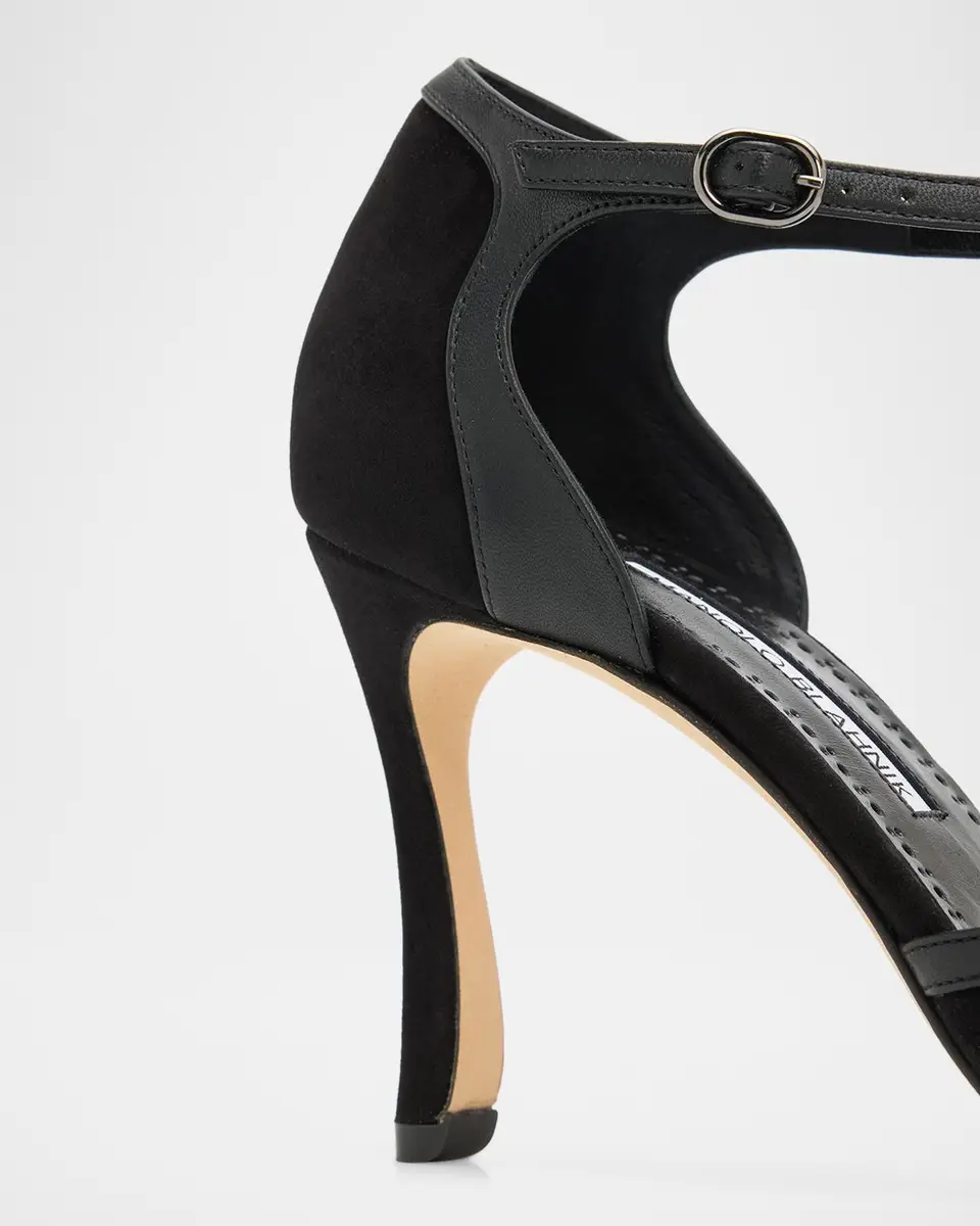 Manolo Blahnik 90mm Verdusan Mixed Leather Ankle-Strap Sandals | Thumbnail 5 Manolo Blahnik 90mm Verdusan Mixed Leather Ankle-Strap Sandals | Thumbnail 5