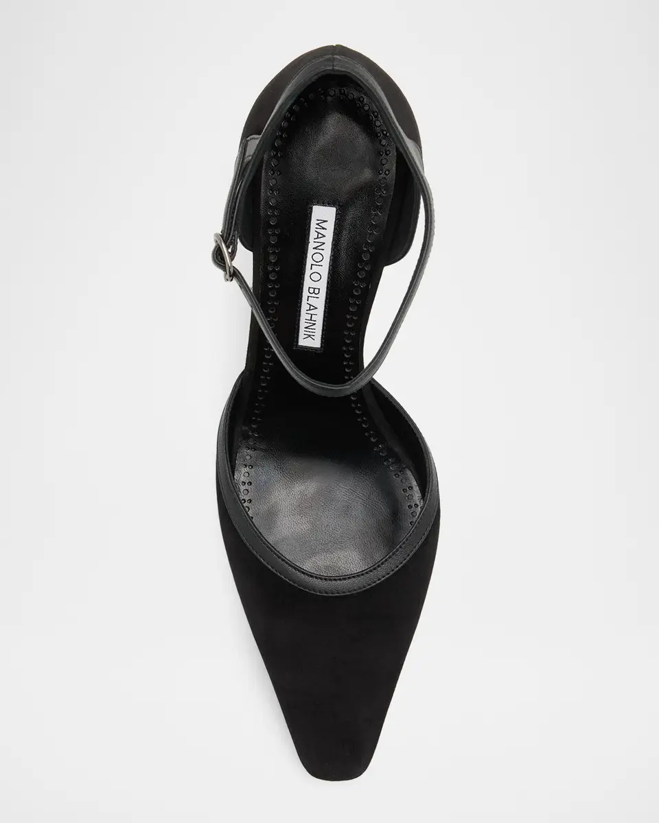 Manolo Blahnik 90mm Verdusan Mixed Leather Ankle-Strap Sandals | Thumbnail 6 Manolo Blahnik 90mm Verdusan Mixed Leather Ankle-Strap Sandals | Thumbnail 6