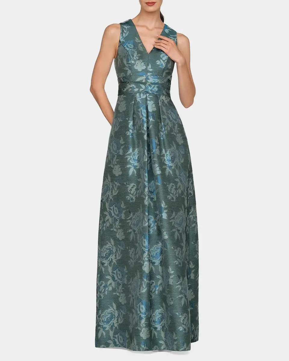 Kay Unger New York Cameron Floral A-Line Gown | Thumbnail 2