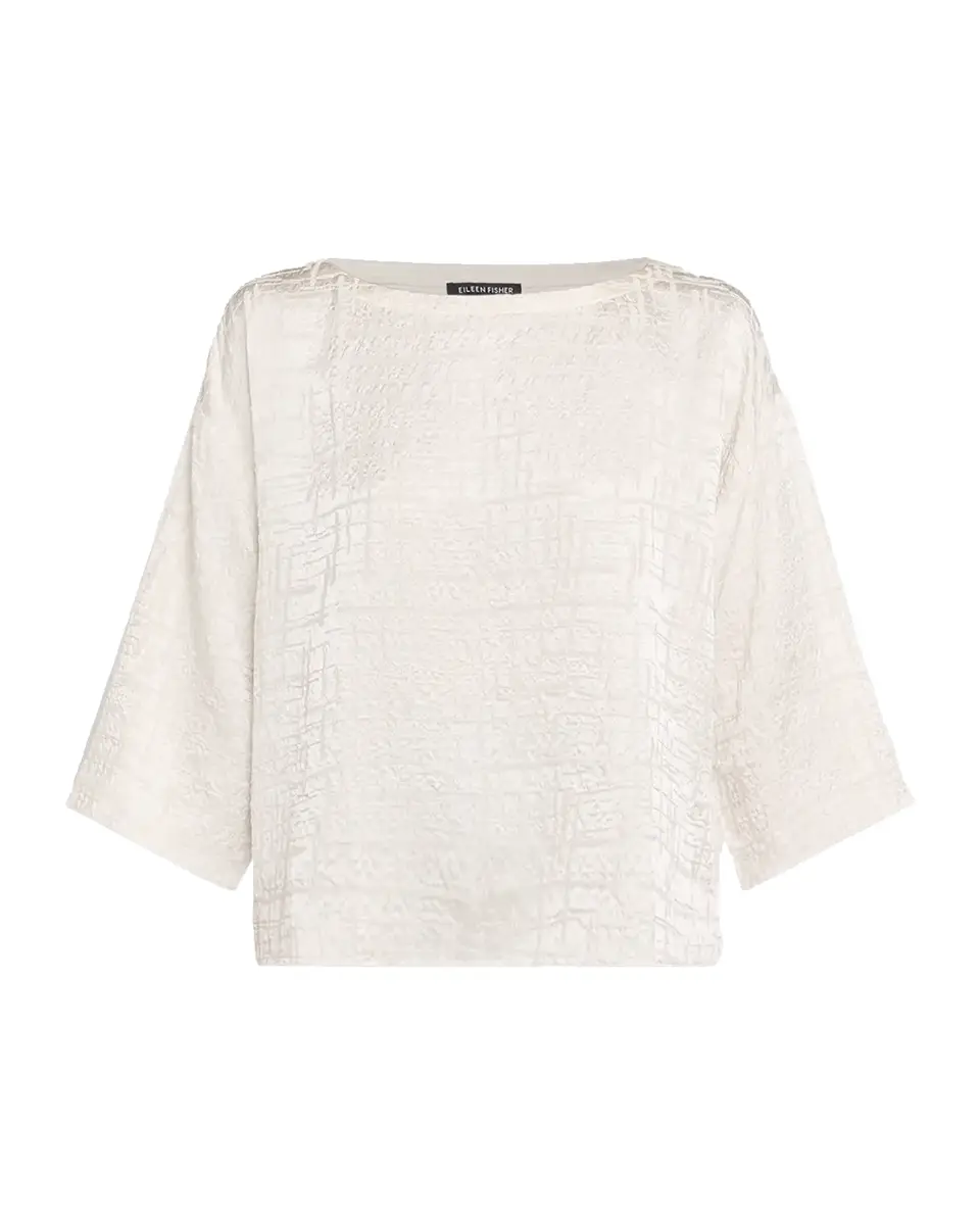 Eileen Fisher Bateau-Neck Boxy Silk Top | Thumbnail 5 Eileen Fisher Bateau-Neck Boxy Silk Top | Thumbnail 5