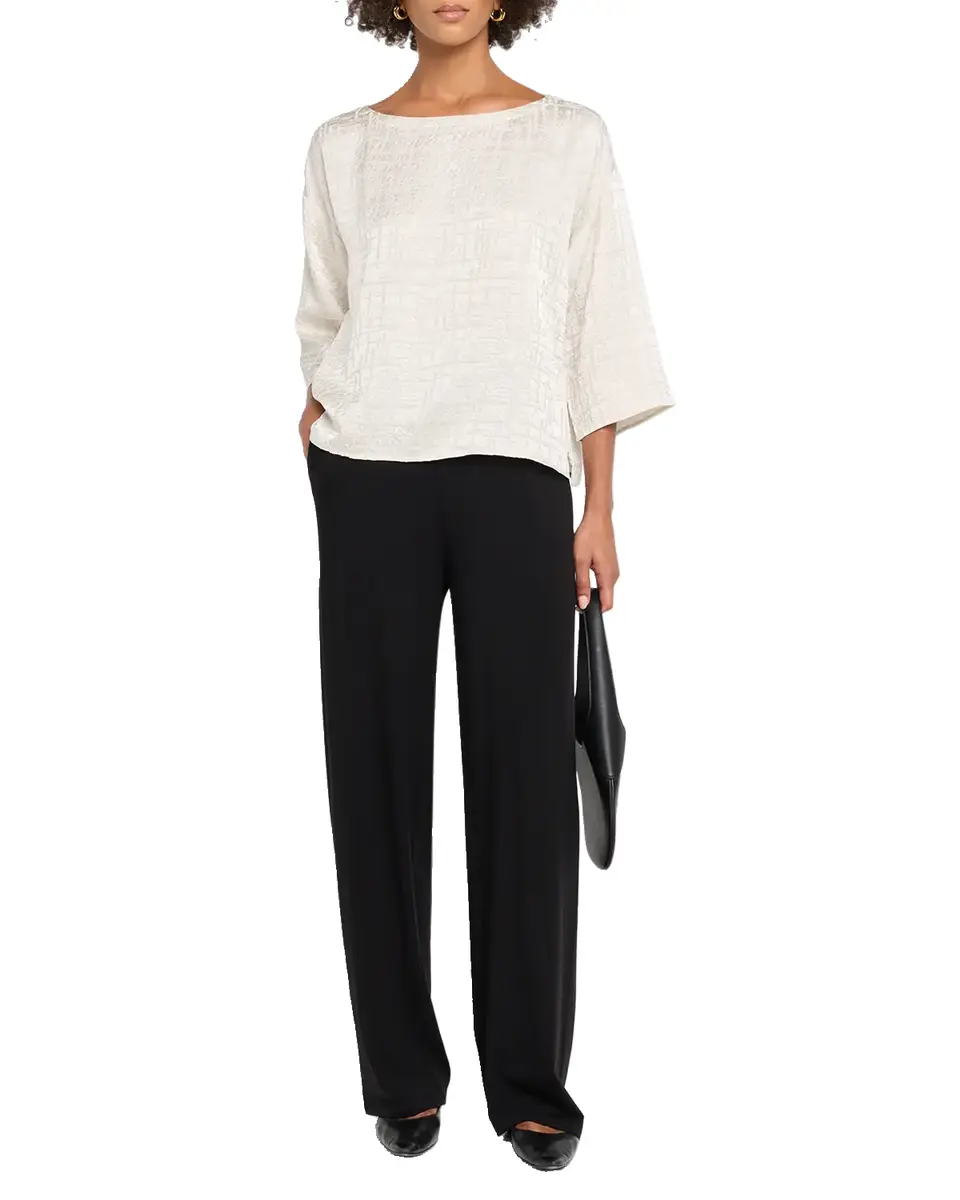Eileen Fisher Bateau-Neck Boxy Silk Top | Thumbnail 6 Eileen Fisher Bateau-Neck Boxy Silk Top | Thumbnail 6