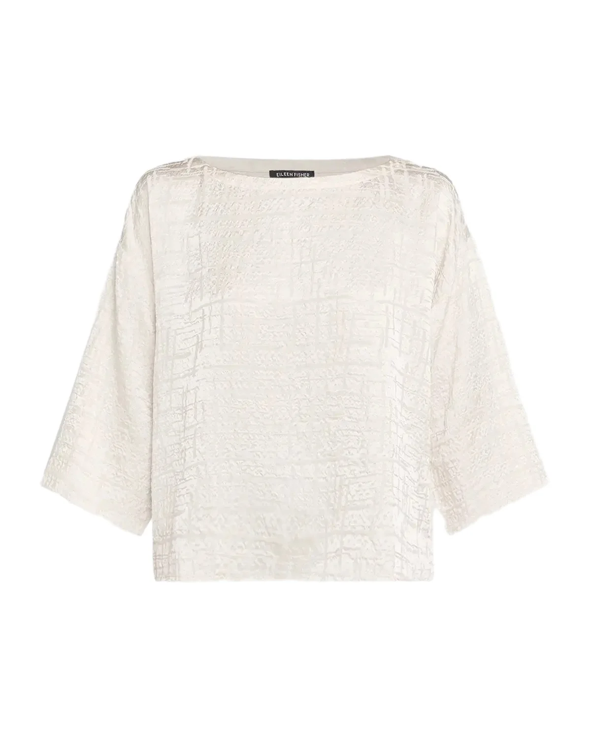 Eileen Fisher Bateau-Neck Boxy Silk Top