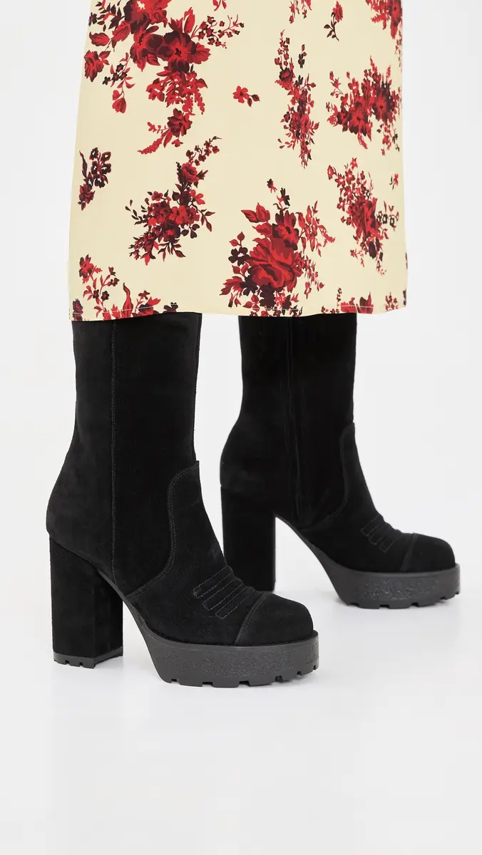 Cinq à Sept Marley Suede Lug Sole Platform Boots | Thumbnail 3 Cinq à Sept Marley Suede Lug Sole Platform Boots | Thumbnail 3