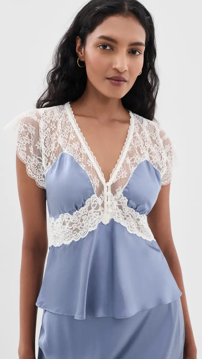 LoveShackFancy Verelle Silk-Blend Lace Top | Thumbnail 2