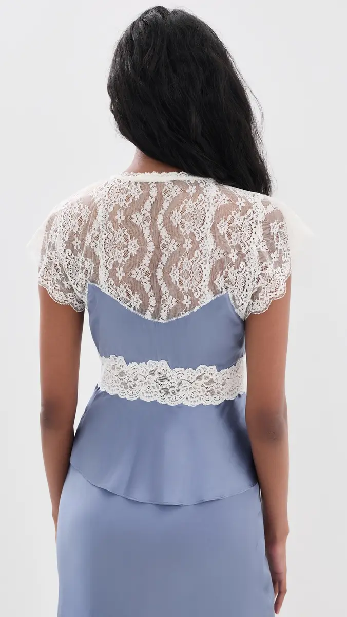 LoveShackFancy Verelle Silk-Blend Lace Top | Thumbnail 3