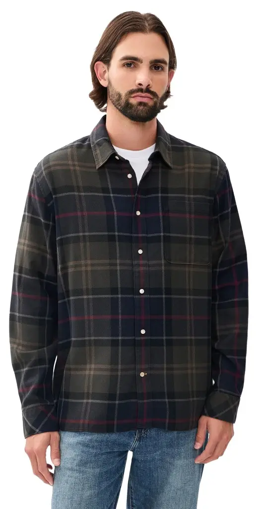 Barbour Bourne Relaxed Tartan Button Down Shirt hadow Classic Tartan | Image 1 Barbour Bourne Relaxed Tartan Button Down Shirt hadow Classic Tartan | Image 1