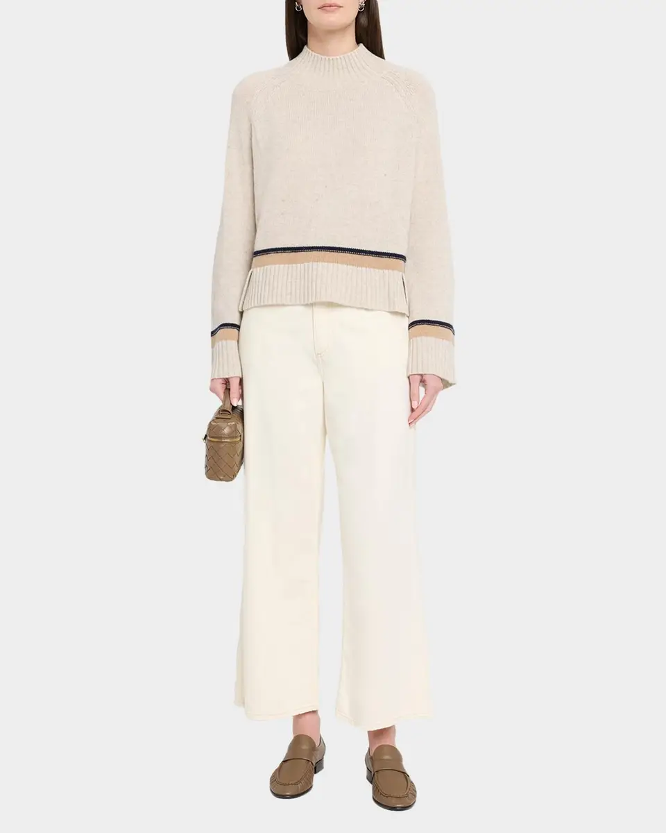 Autumn Cashmere Cashmere Striped Mock-Neck Sweater | Thumbnail 2 Autumn Cashmere Cashmere Striped Mock-Neck Sweater | Thumbnail 2