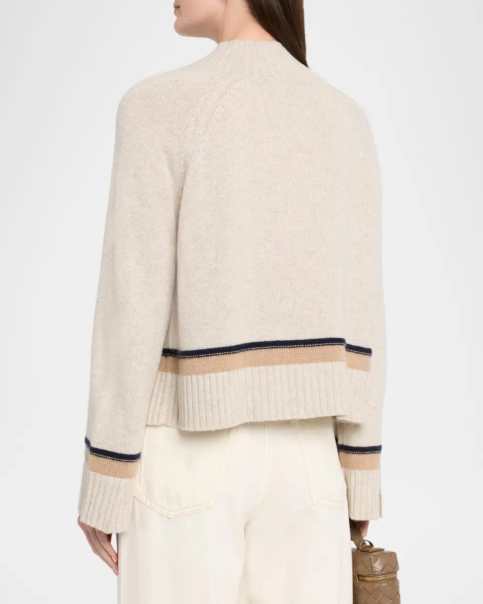 Autumn Cashmere Cashmere Striped Mock-Neck Sweater | Thumbnail 3 Autumn Cashmere Cashmere Striped Mock-Neck Sweater | Thumbnail 3