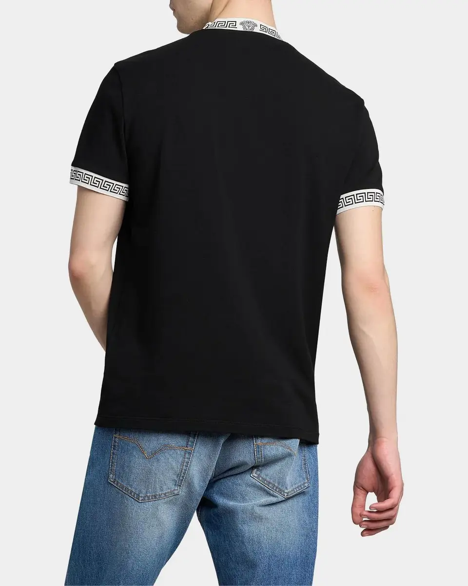 Versace Men's Greca-Trim Crewneck T-Shirt | Thumbnail 3 Versace Men's Greca-Trim Crewneck T-Shirt | Thumbnail 3