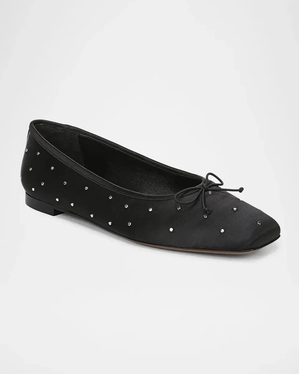 Vince Darla Studded Satin Ballerina Flats | Thumbnail 2 Vince Darla Studded Satin Ballerina Flats | Thumbnail 2