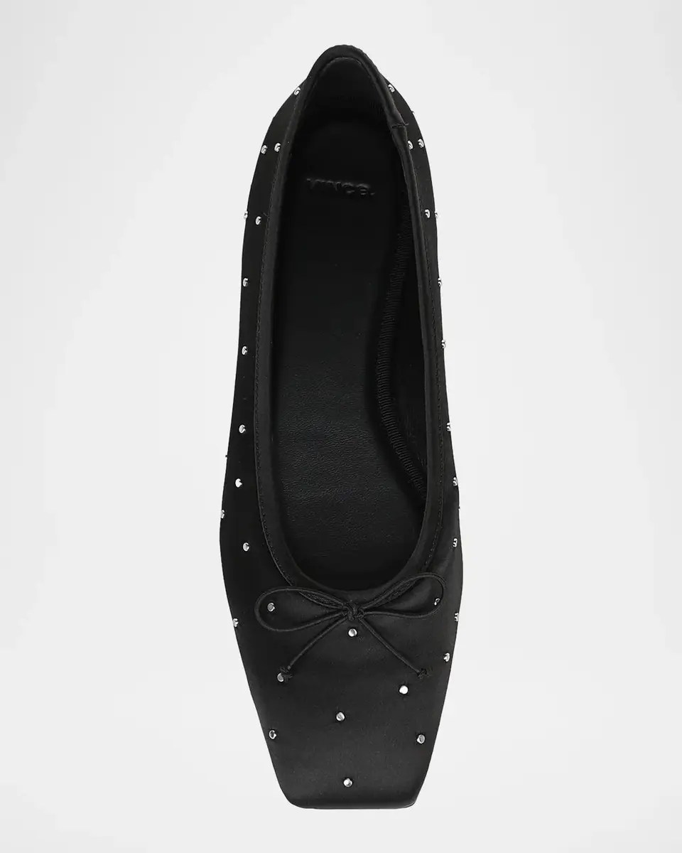Vince Darla Studded Satin Ballerina Flats | Thumbnail 4 Vince Darla Studded Satin Ballerina Flats | Thumbnail 4