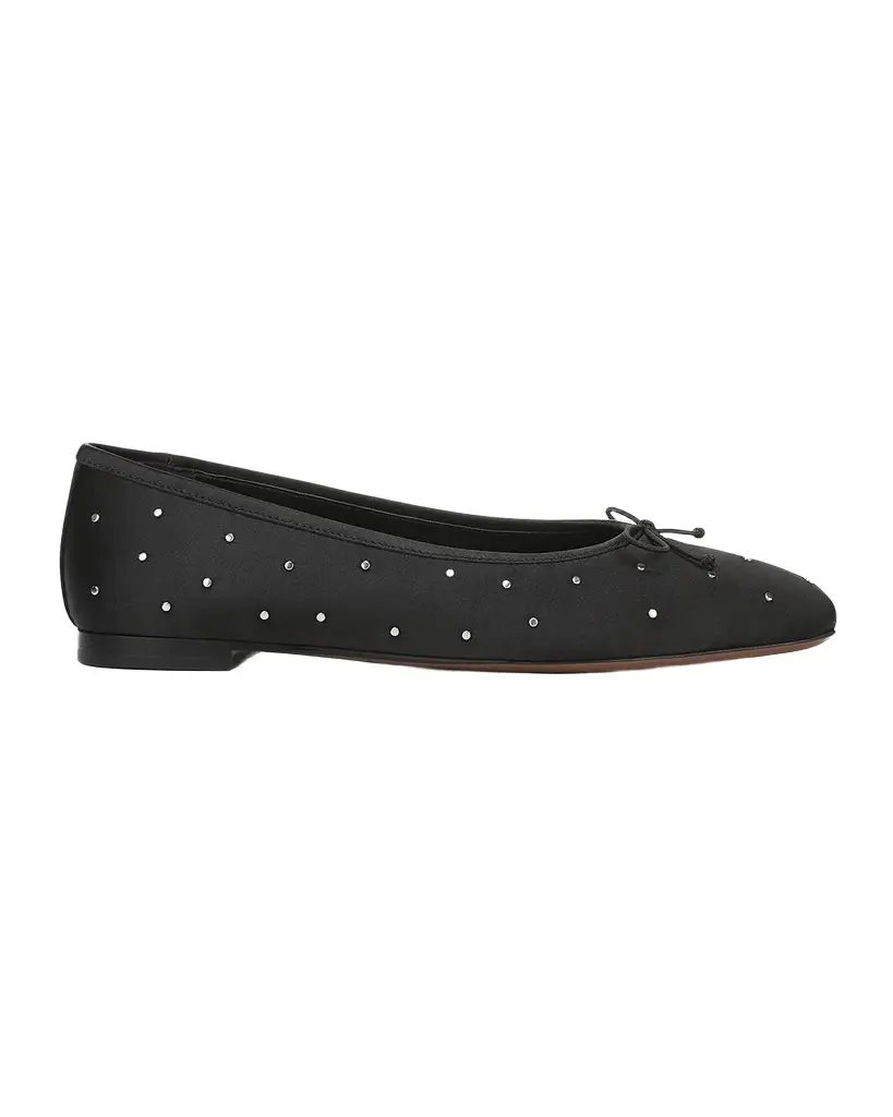 Vince Darla Studded Satin Ballerina Flats | Image 1 Vince Darla Studded Satin Ballerina Flats | Image 1