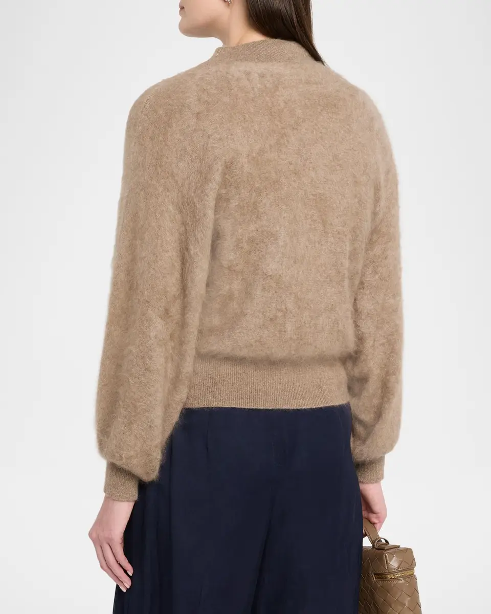 Autumn Cashmere Brushed Cashmere Funnel-Neck Sweater | Thumbnail 3 Autumn Cashmere Brushed Cashmere Funnel-Neck Sweater | Thumbnail 3