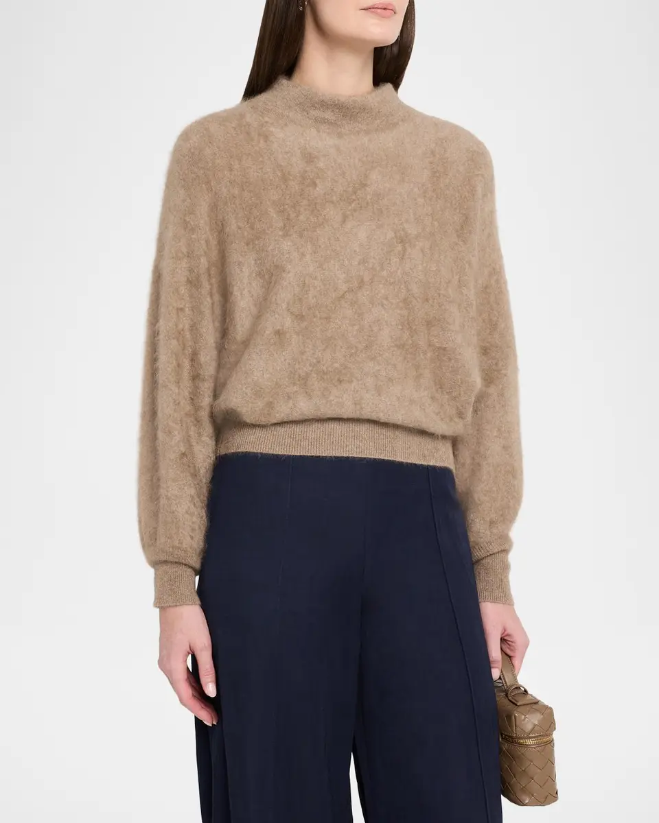 Autumn Cashmere Brushed Cashmere Funnel-Neck Sweater | Thumbnail 4 Autumn Cashmere Brushed Cashmere Funnel-Neck Sweater | Thumbnail 4