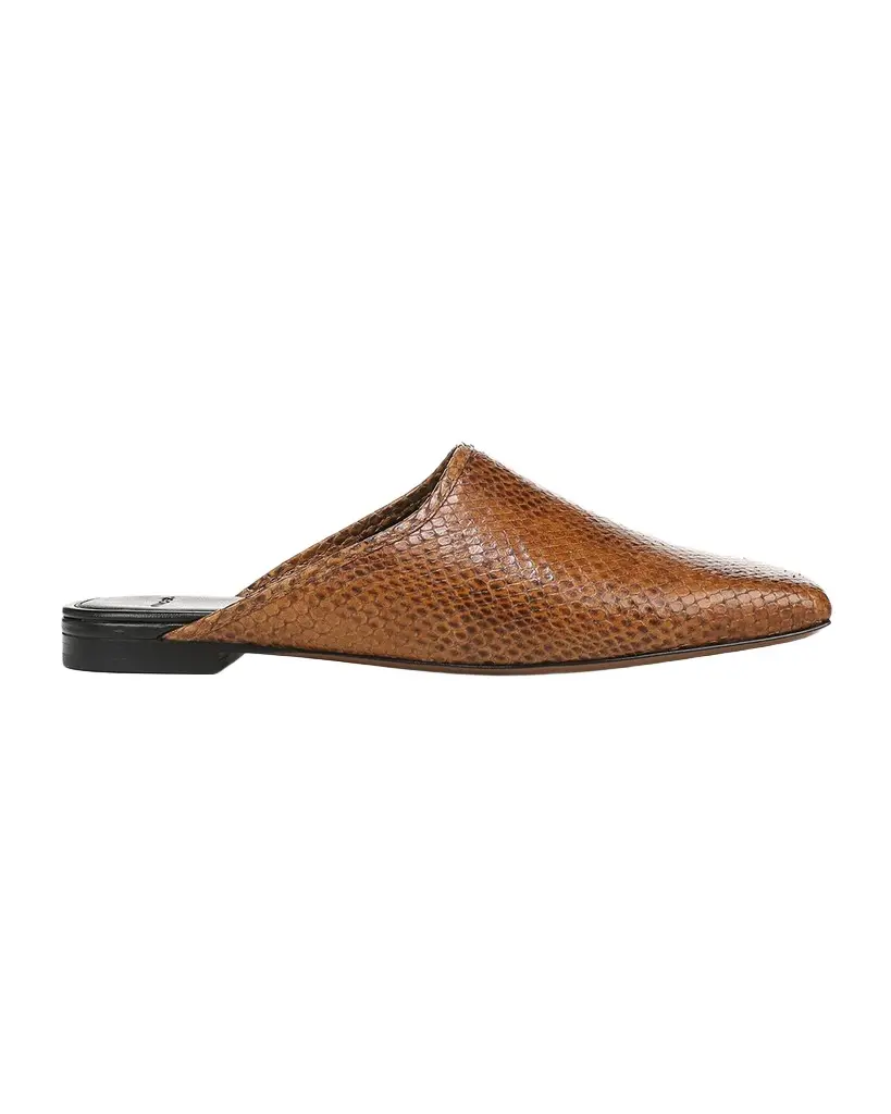 Vince Dakota Snake-Embossed Leather Mules | Image 1 Vince Dakota Snake-Embossed Leather Mules | Image 1