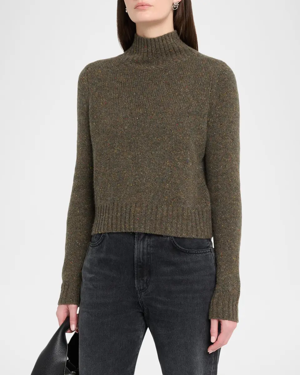 Autumn Cashmere Cashmere Mock-Neck Donegal Sweater | Thumbnail 4 Autumn Cashmere Cashmere Mock-Neck Donegal Sweater | Thumbnail 4