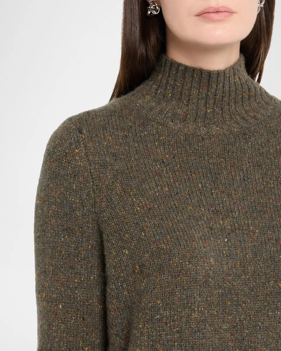 Autumn Cashmere Cashmere Mock-Neck Donegal Sweater | Thumbnail 5 Autumn Cashmere Cashmere Mock-Neck Donegal Sweater | Thumbnail 5