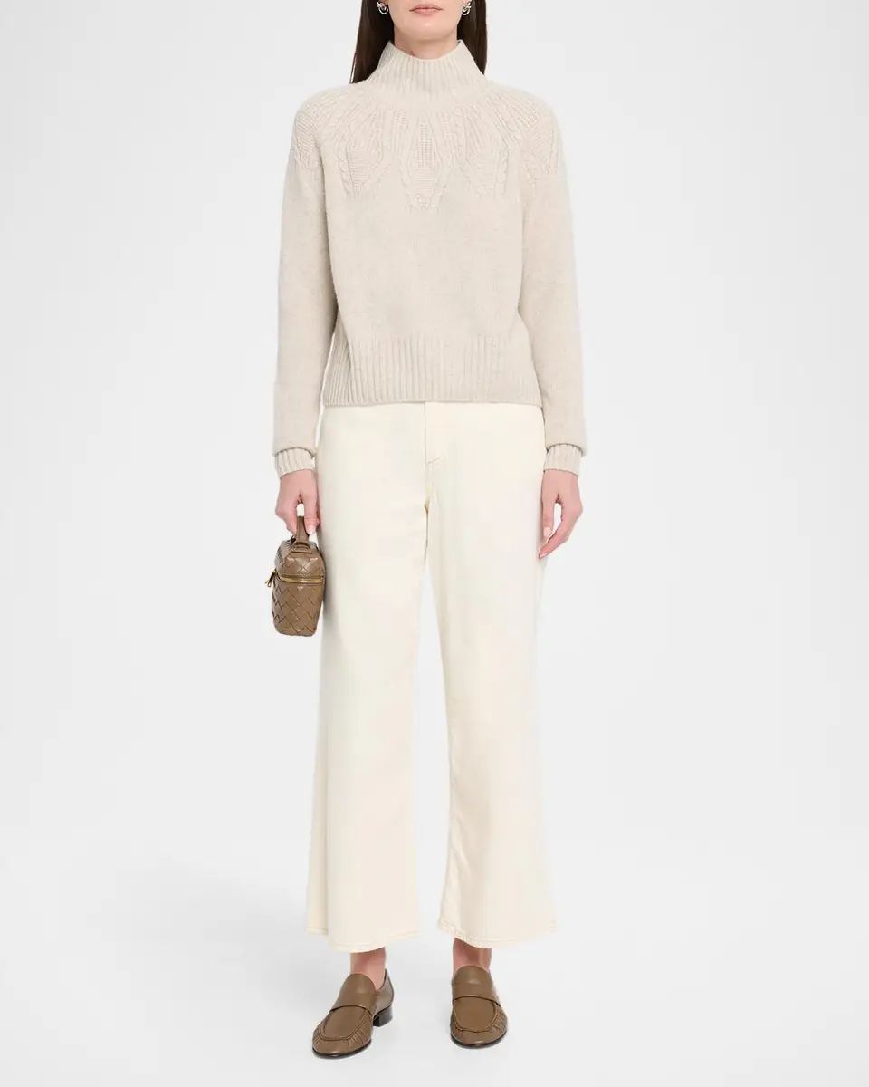 Autumn Cashmere Cashmere Mock-Neck Cable Knit Sweater | Thumbnail 2 Autumn Cashmere Cashmere Mock-Neck Cable Knit Sweater | Thumbnail 2
