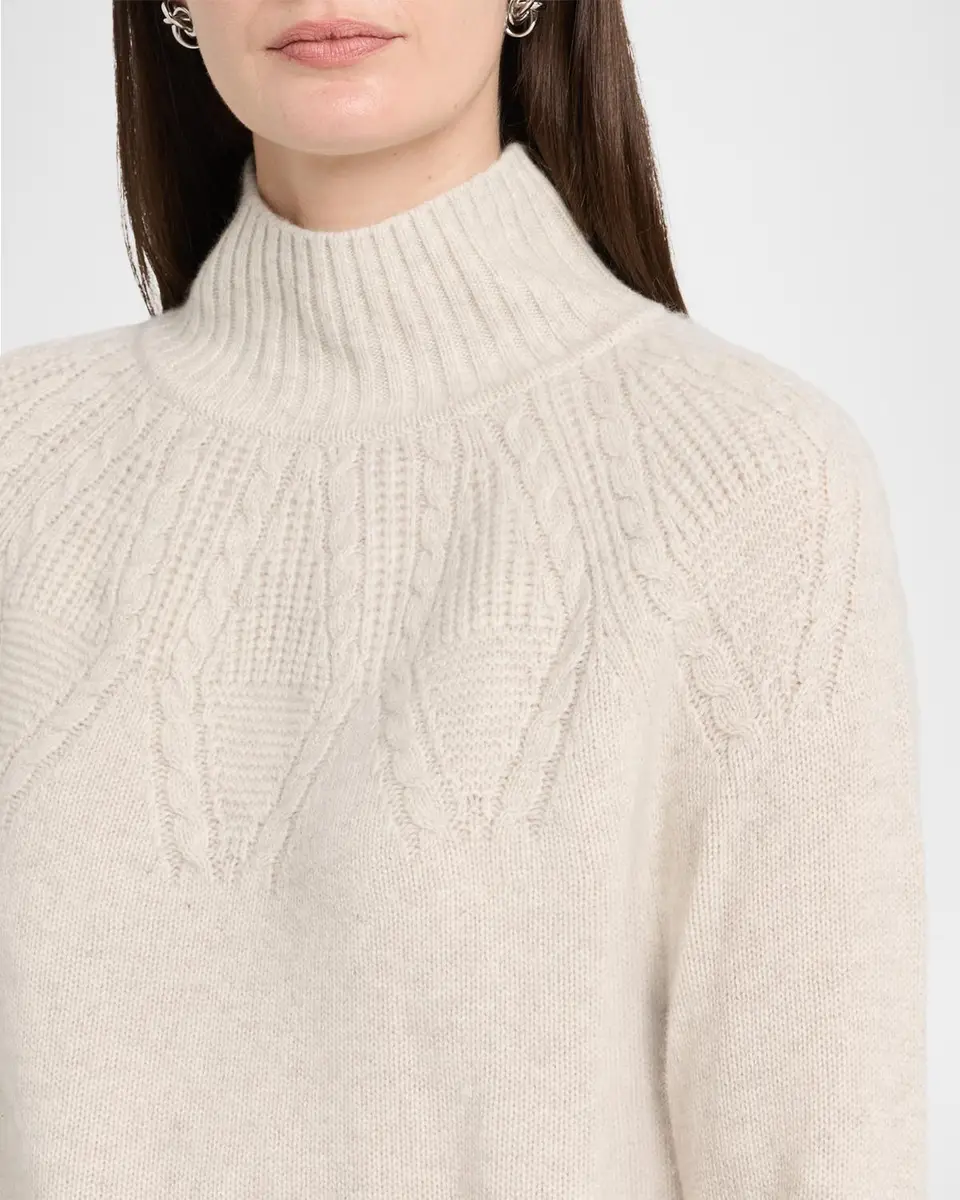 Autumn Cashmere Cashmere Mock-Neck Cable Knit Sweater | Thumbnail 5 Autumn Cashmere Cashmere Mock-Neck Cable Knit Sweater | Thumbnail 5