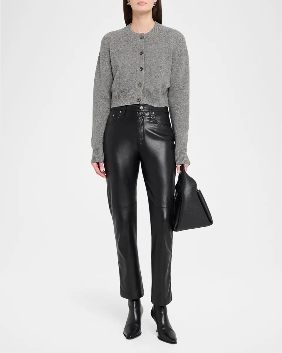 Autumn Cashmere Cashmere Cropped Crewneck Cardigan | Thumbnail 2