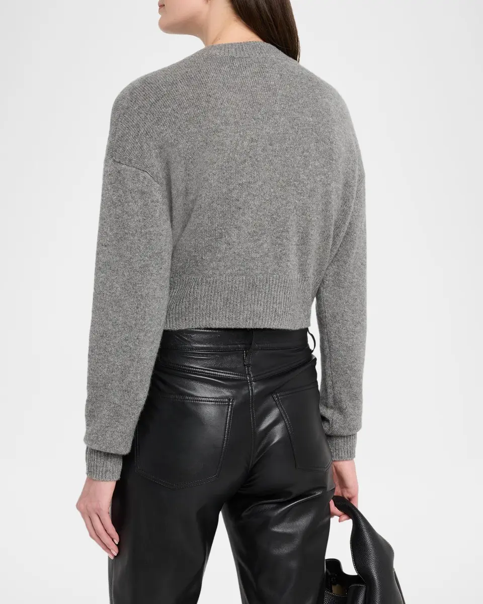 Autumn Cashmere Cashmere Cropped Crewneck Cardigan | Thumbnail 3