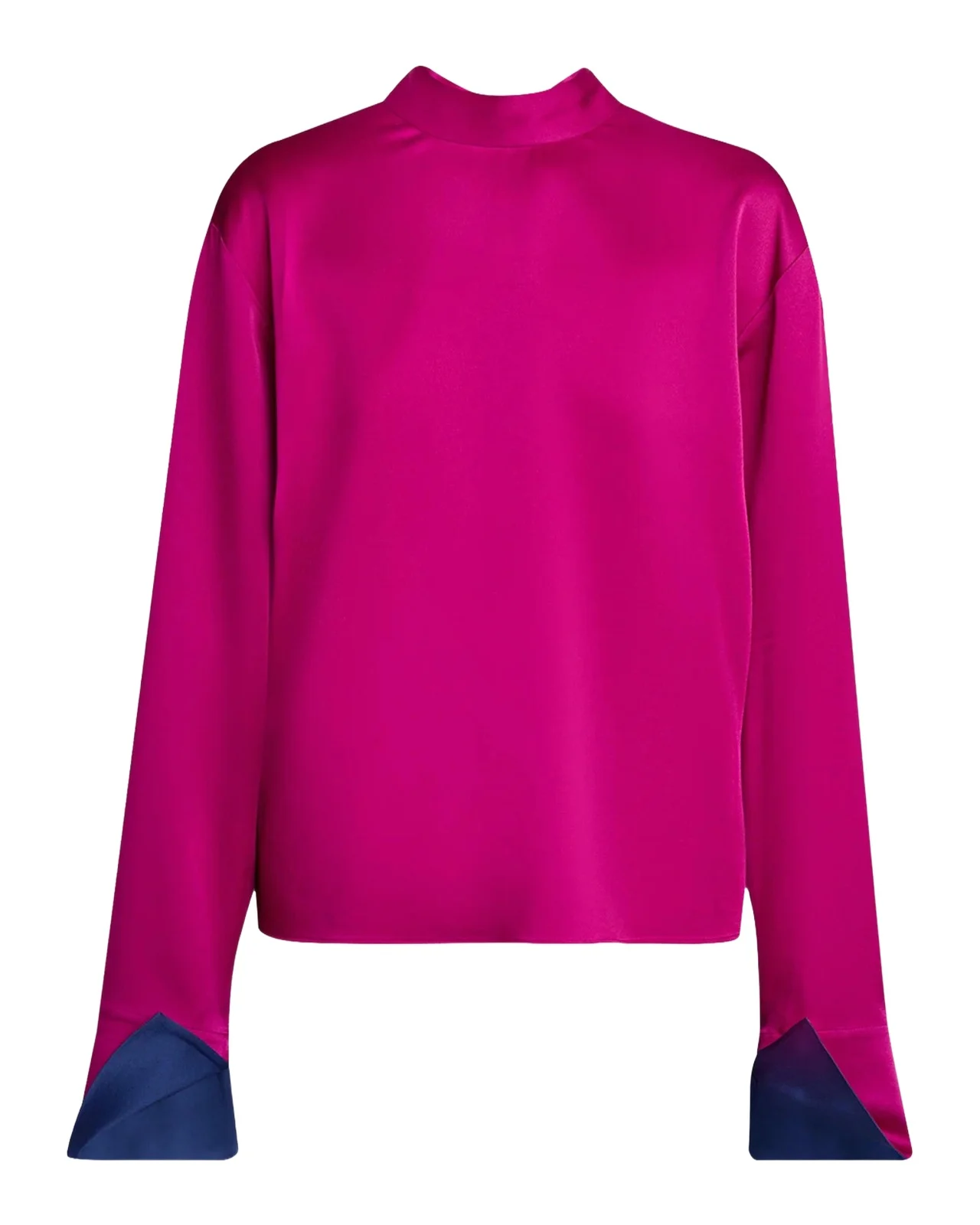 Stella McCartney Contrast-Cuff Satin Blouse