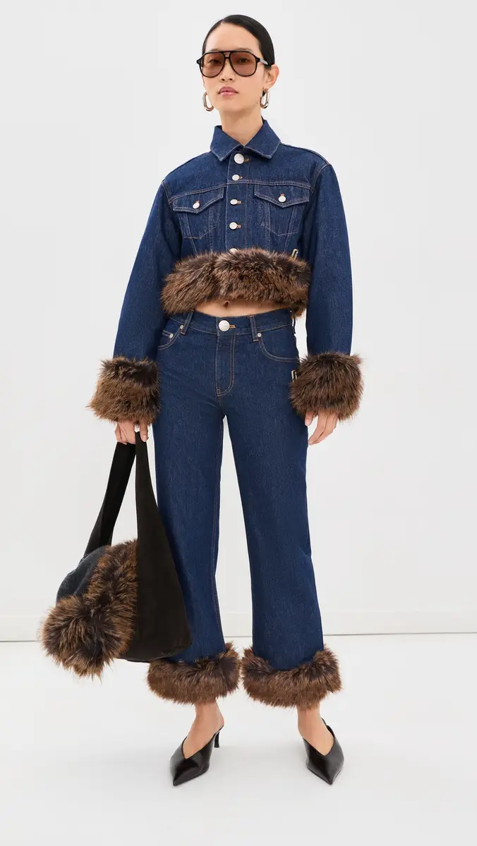 Marc Jacobs Faux Fur Shrunken Denim Trucker Jacket | Thumbnail 5 Marc Jacobs Faux Fur Shrunken Denim Trucker Jacket | Thumbnail 5