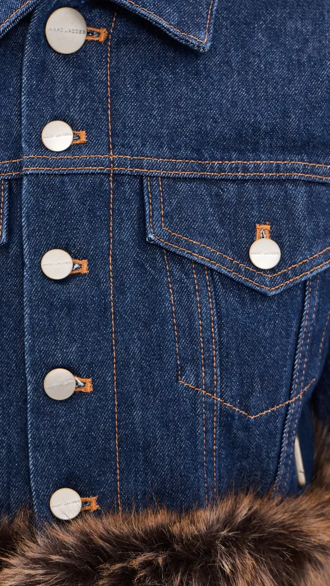 Marc Jacobs Faux Fur Shrunken Denim Trucker Jacket | Thumbnail 6 Marc Jacobs Faux Fur Shrunken Denim Trucker Jacket | Thumbnail 6