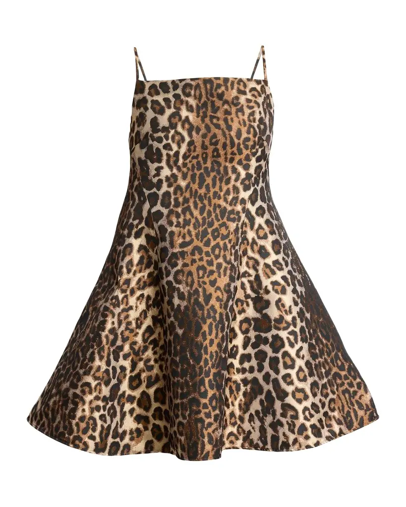 Givenchy Sleeveless Sliced Leopard Jacquard Mini Dress | Image 1 Givenchy Sleeveless Sliced Leopard Jacquard Mini Dress | Image 1
