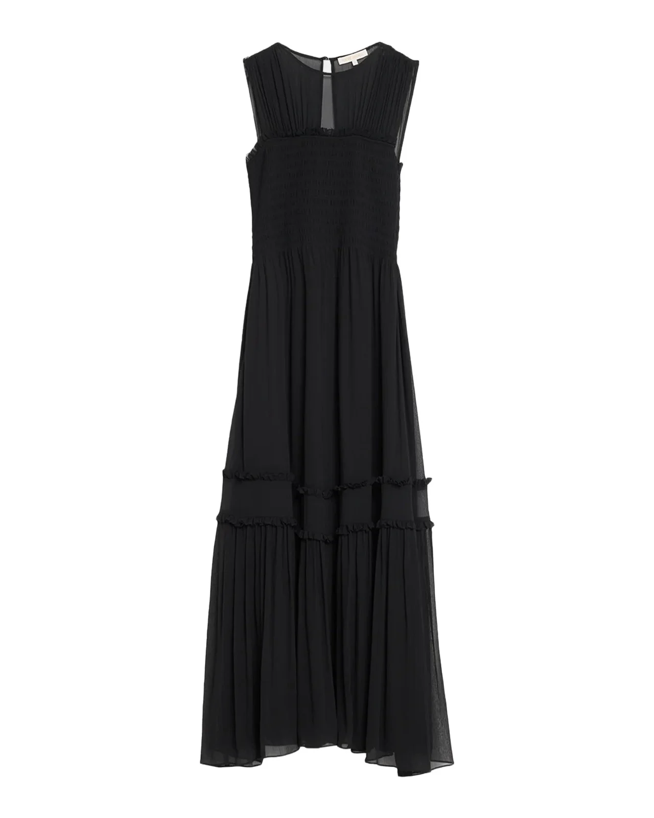 Mila Smocked Silk Midi Dress