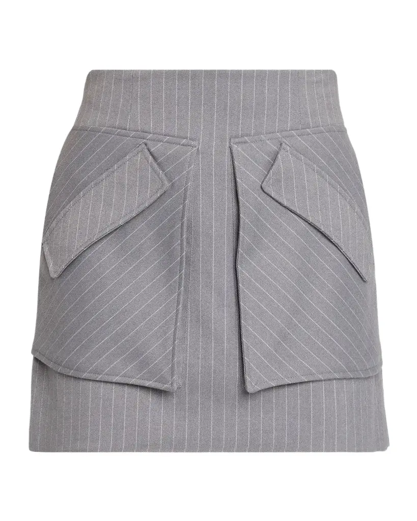 Aknvas Cherry Grey Pinstripe Skirt | Image 1 Aknvas Cherry Grey Pinstripe Skirt | Image 1